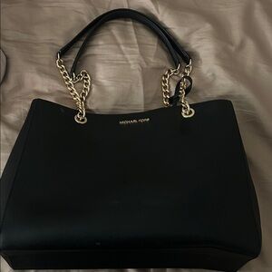 Michael Kors Black Shoulder Bag with Gold Chain